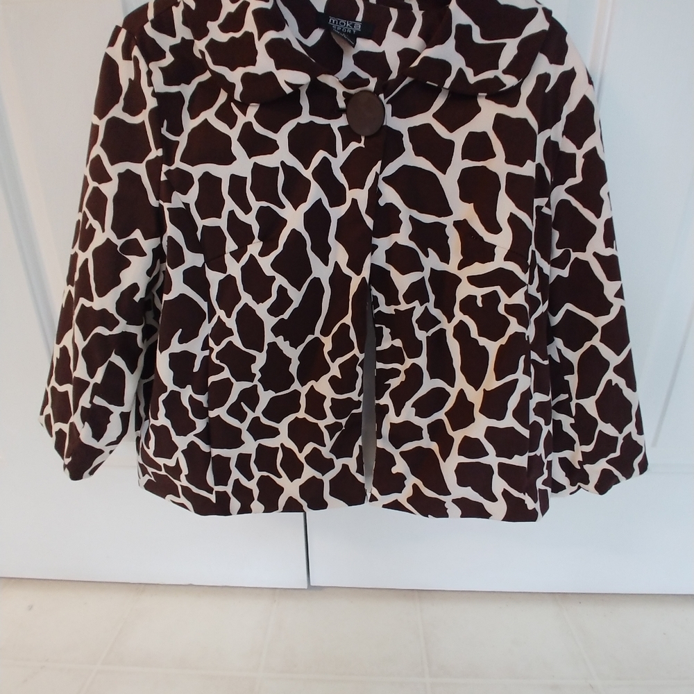 "HOST PICK' MOKA SPORT Brown/White Animal Sport Jacket